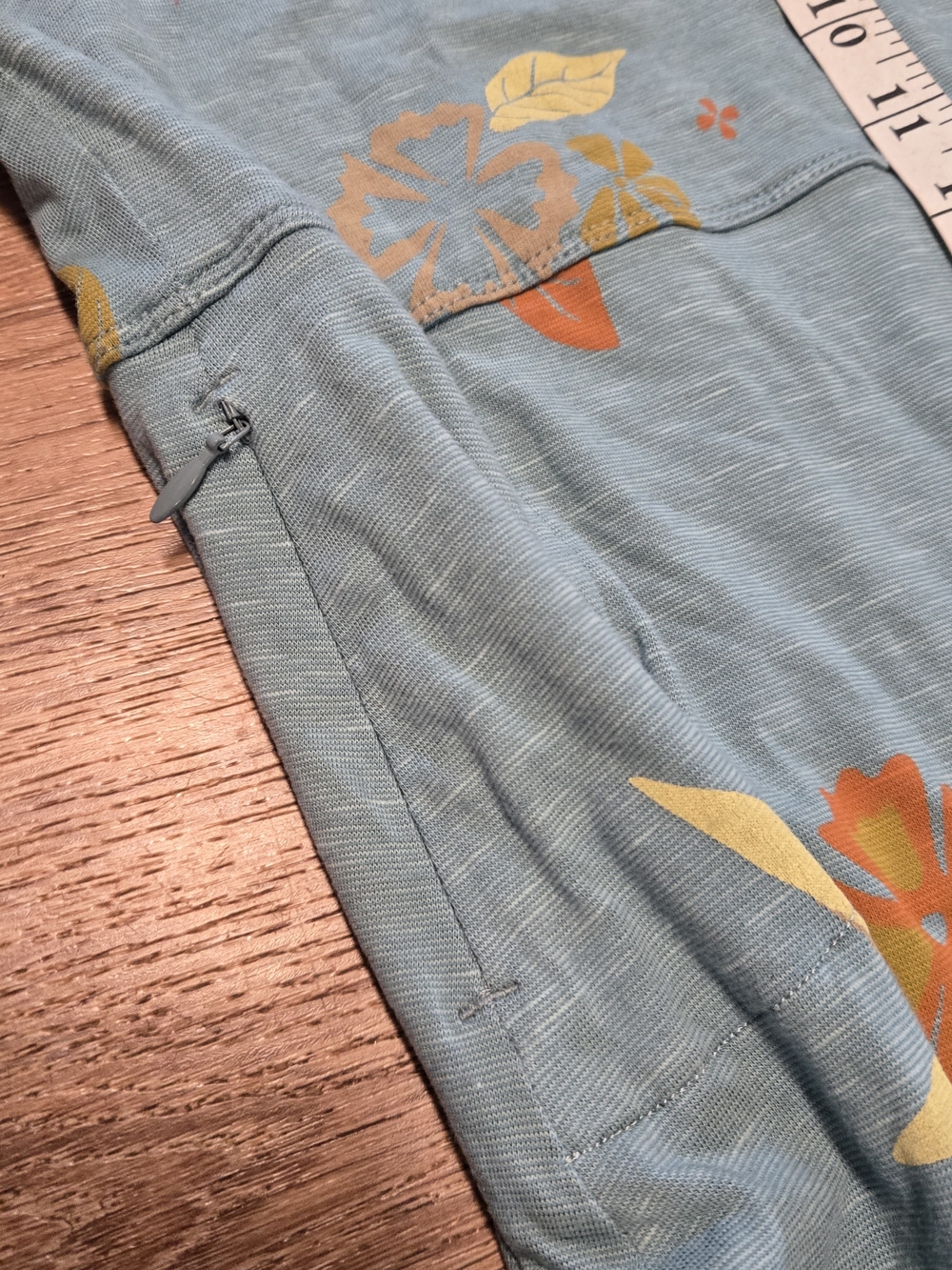 Toad&Co Blue Floral Maxi Dress with Yellow & Orange Accents Organic Cotton Small - Picture 6 of 7